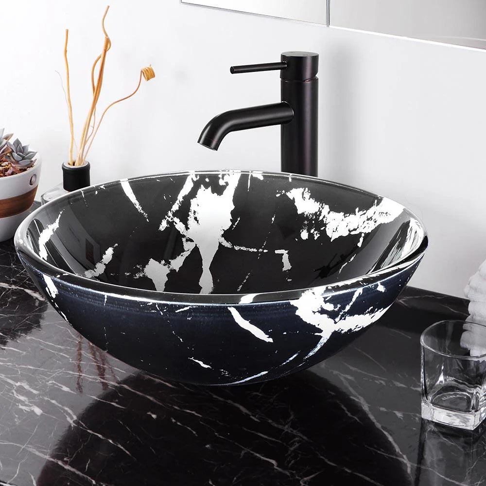 Brett Tempered Glass Vessel Bathroom Sink