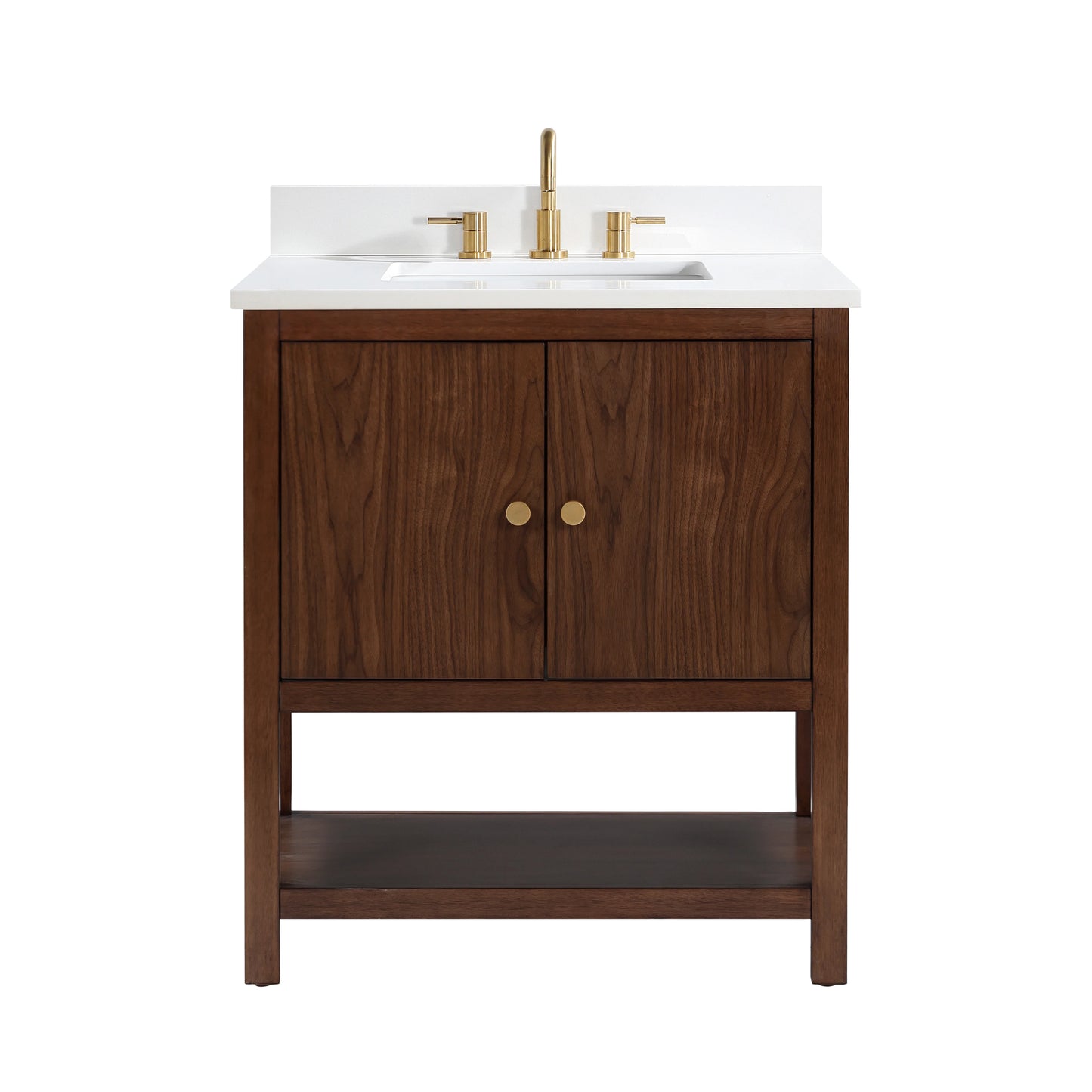 small bathroom Vanity with Pure White Quartz Top - KBF Home