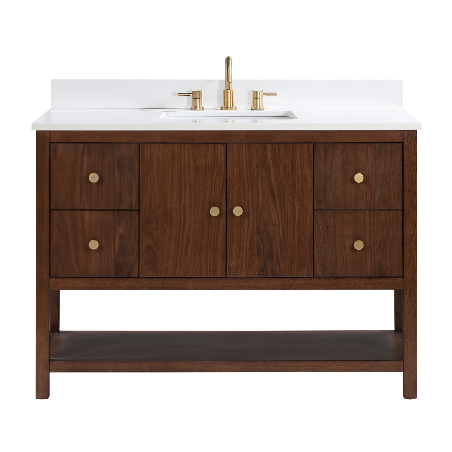 Zoe 48'' Freestanding vanity with white quartz top & undermount sink - KBF Home