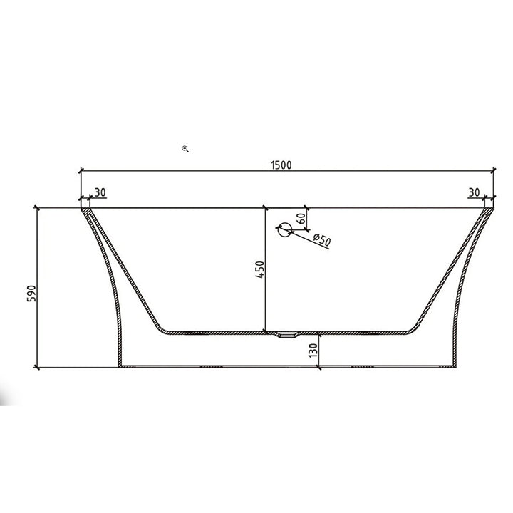 Crystal 59" Freestanding Bathtub