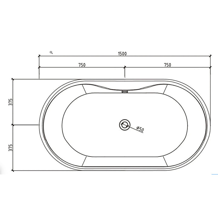 Crystal 59" Freestanding Bathtub