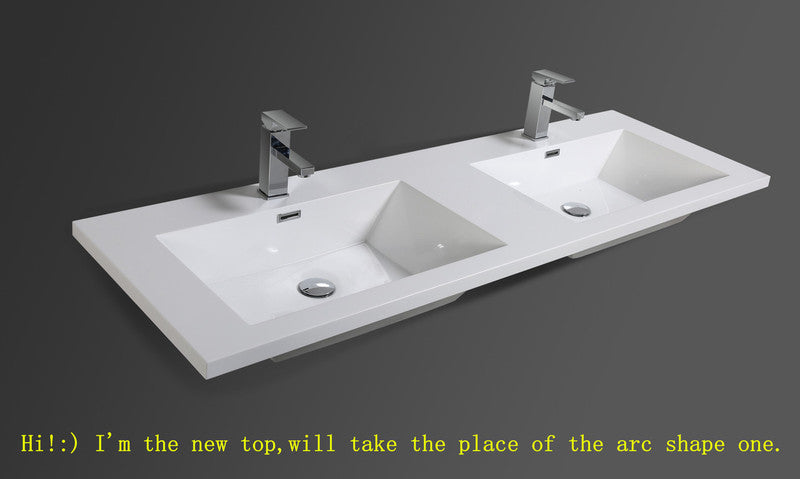 Dolce 60" Freestanding Bathroom Vanity with Reinforced Acrylic Integrated Sink Top