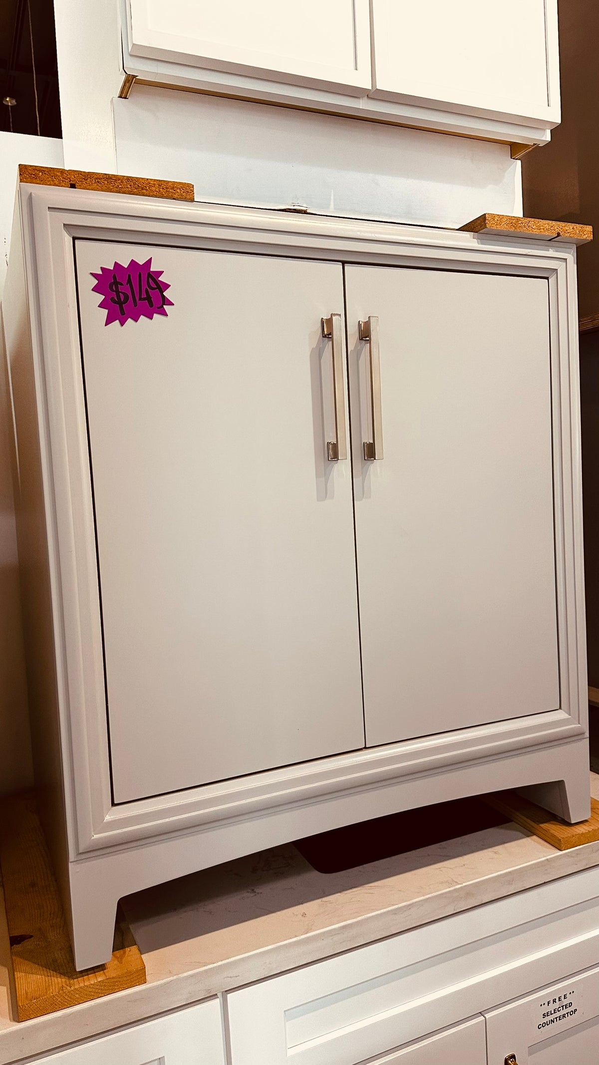 36 inch dove grey vanity cabinet, clearance