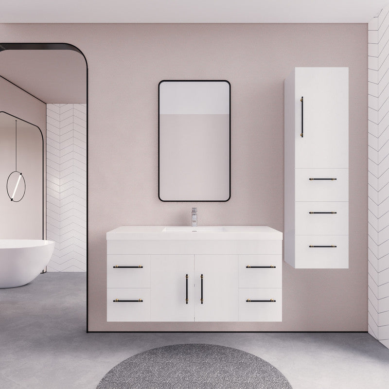 Elsa 48" Wall Mounted Bathroom Vanity with Reinforced Acrylic Integrated Sink Top