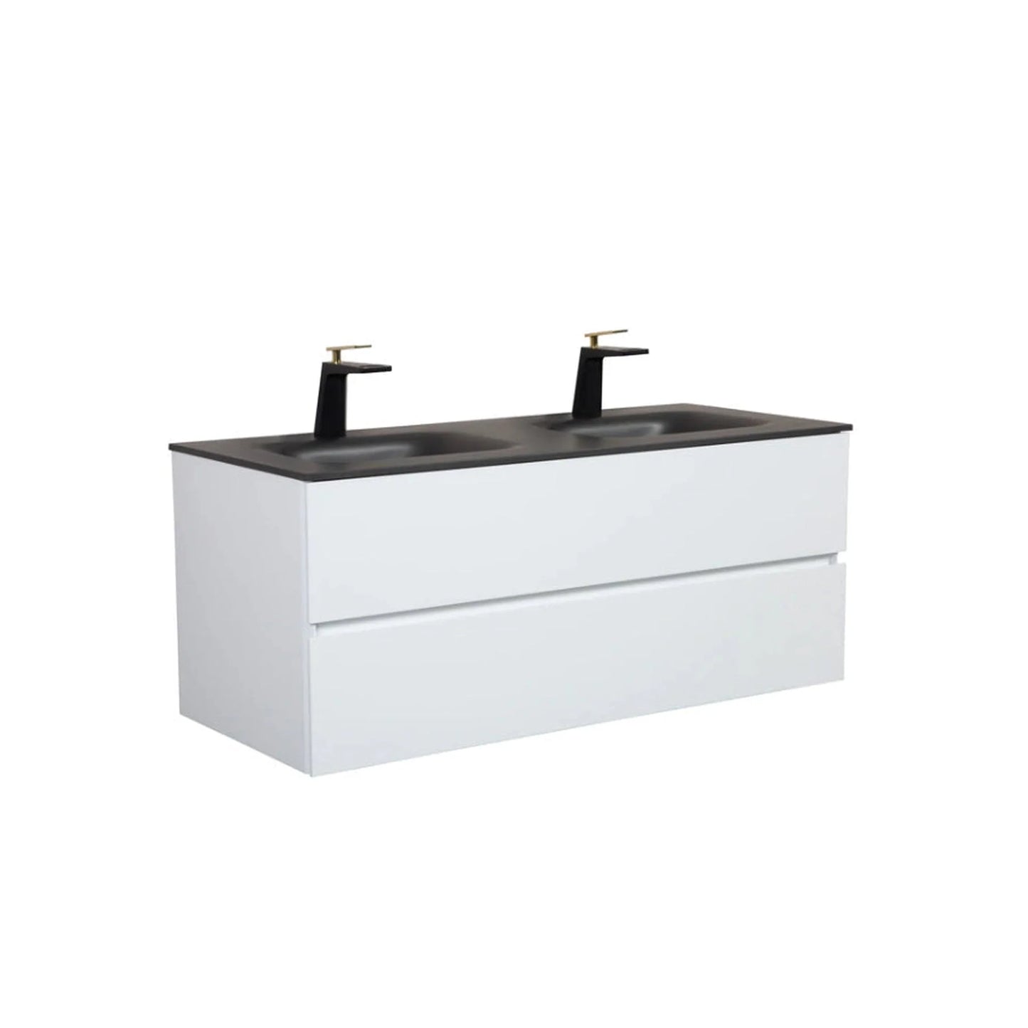 Emily 60" Wall Mounted Bathroom Vanity with Solid Surface Integrated Sink Top