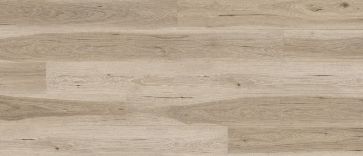 Texas Live Oak water resistant laminate flooring, soft greige oak, 60 by 7-11/16 inch planks, plank close up