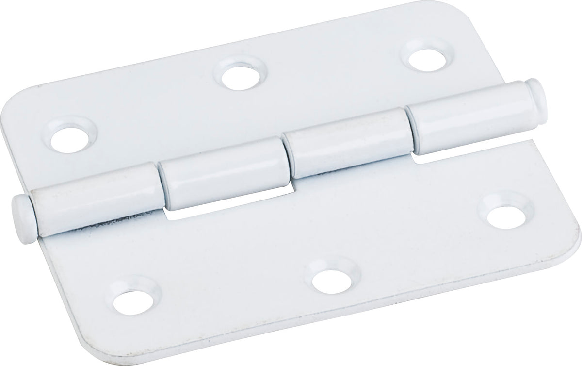 2-1/2" x 2" Radius Butt Hinge, White