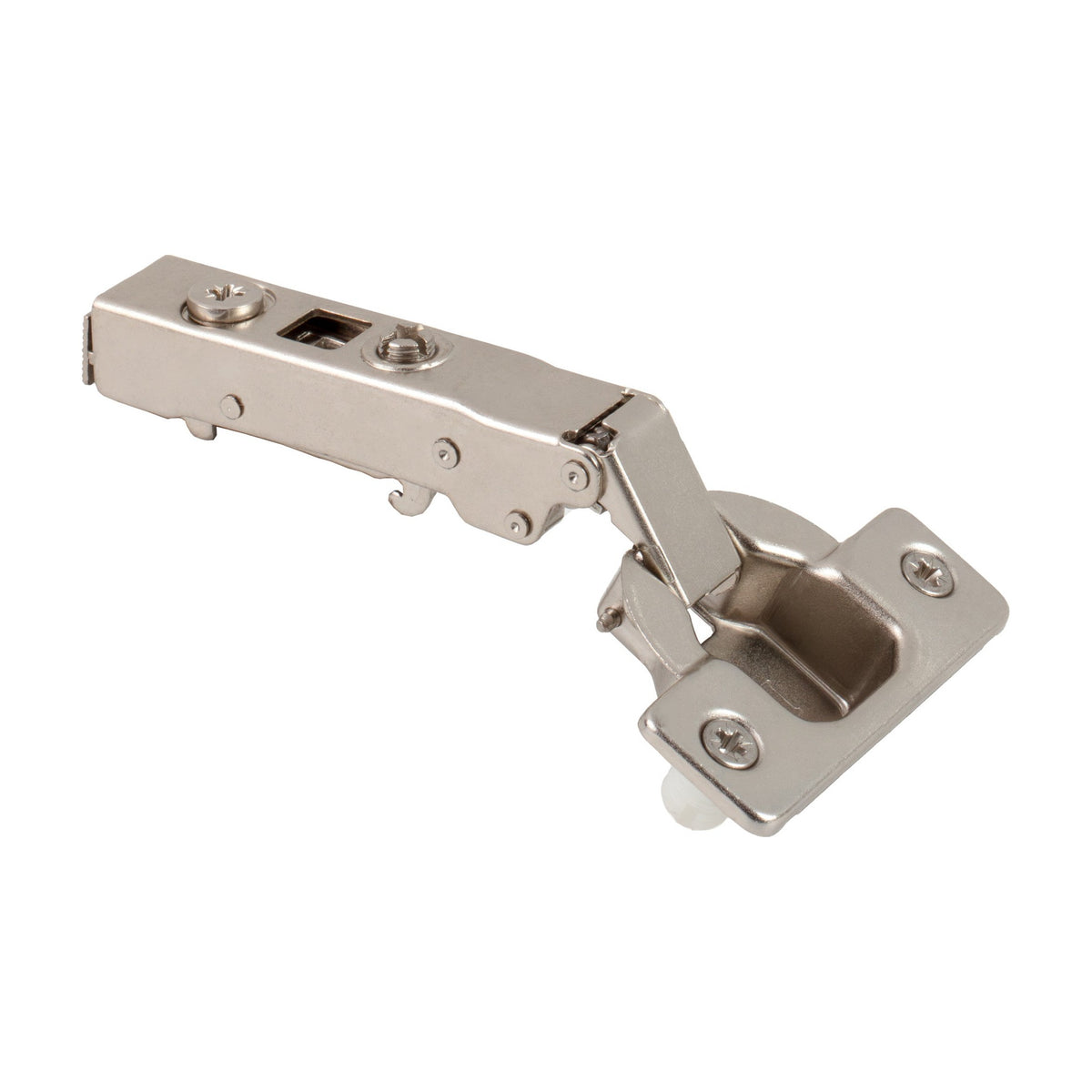 725 Series Heavy Duty European Hinge, 125 Degree, 0 mm Crank (Full Overlay), Cam Adjustable, Press-in 8 mm Dowels