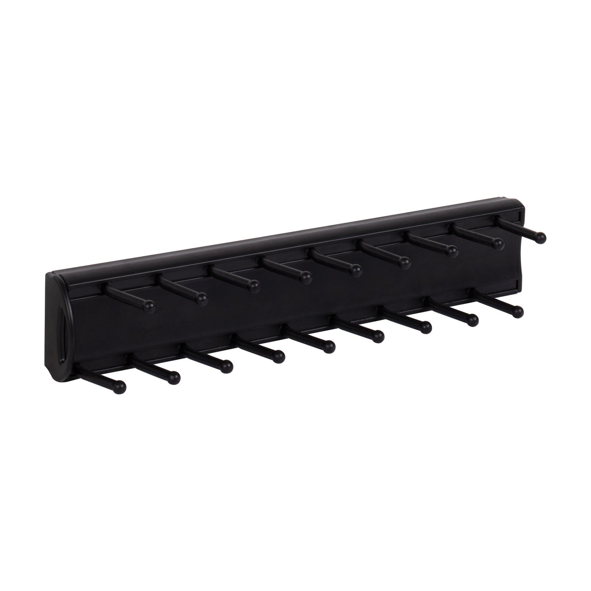 Beckett 14" Push-to-Open Sliding Tie Rack, Matte Black