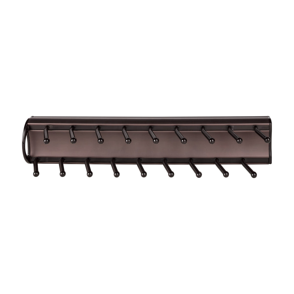 Beckett 14" Push-to-Open Sliding Tie Rack, Dark Bronze