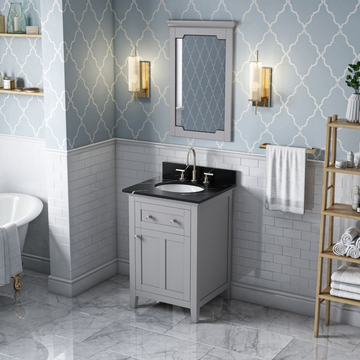 Chatham 24" Single Bowl Freestanding Bathroom Vanity, alternate view