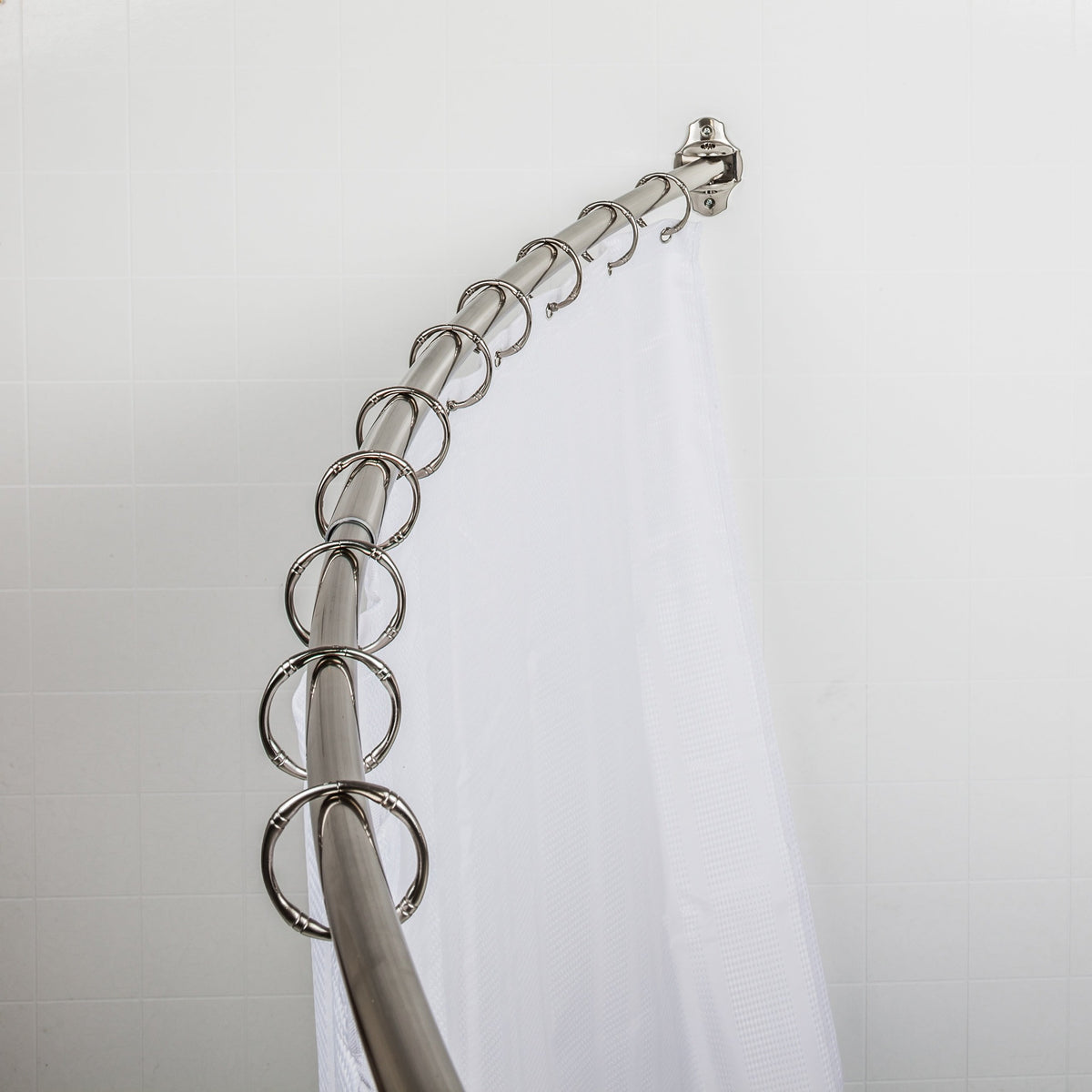Elements Adjustable Curved Shower Curtain Rod in Satin Nickel