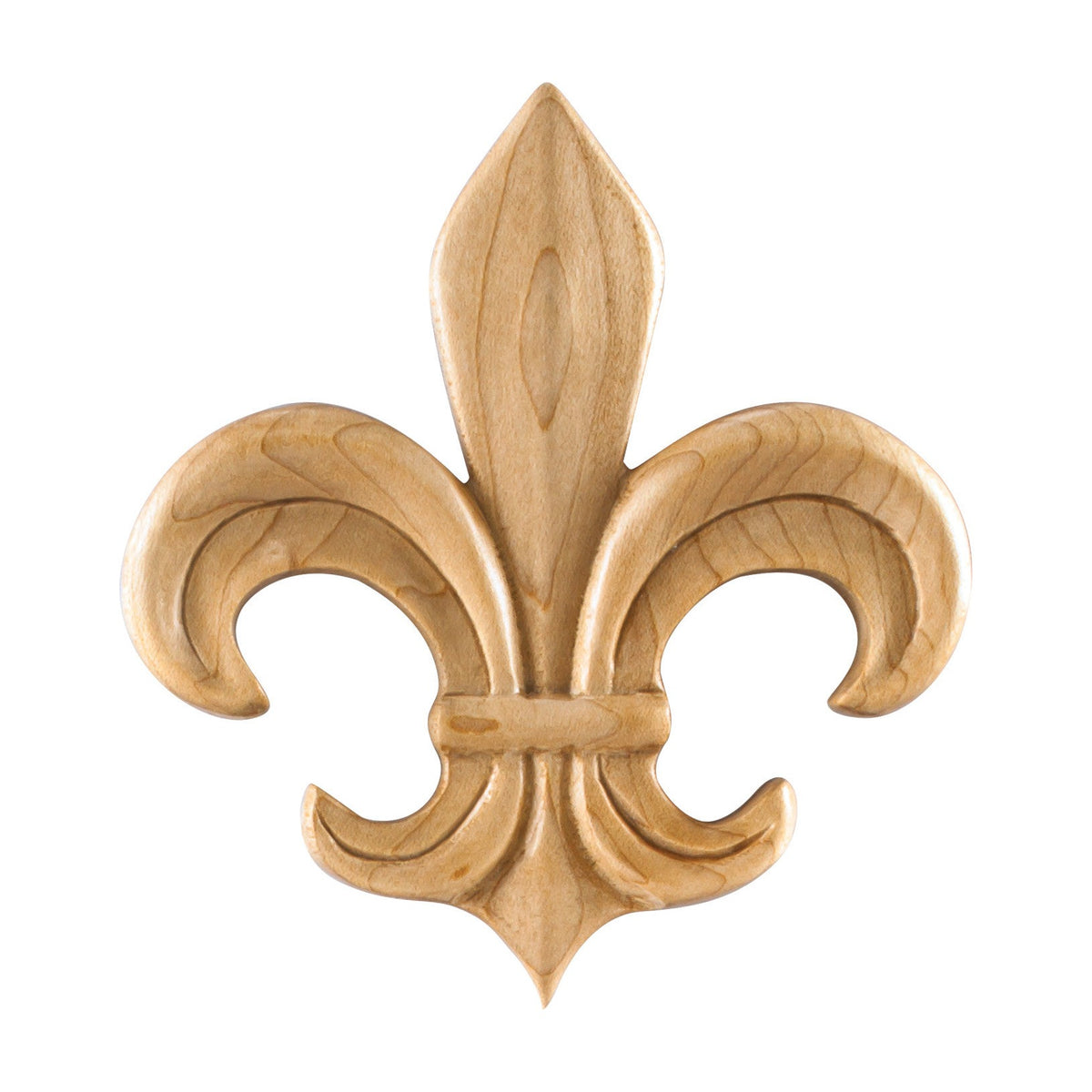 Fleur-de-Lis Wood Applique, 3-3/4" x 1/2" x 4-1/8"