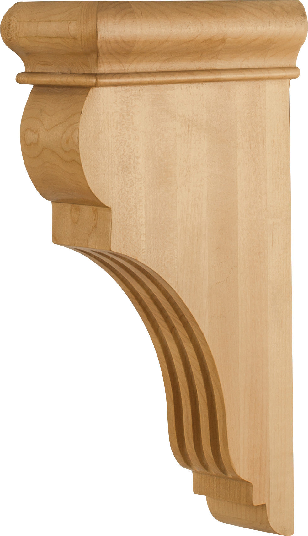 Fluted Wood Bar Bracket, 3" x 6-1/2" x 12"