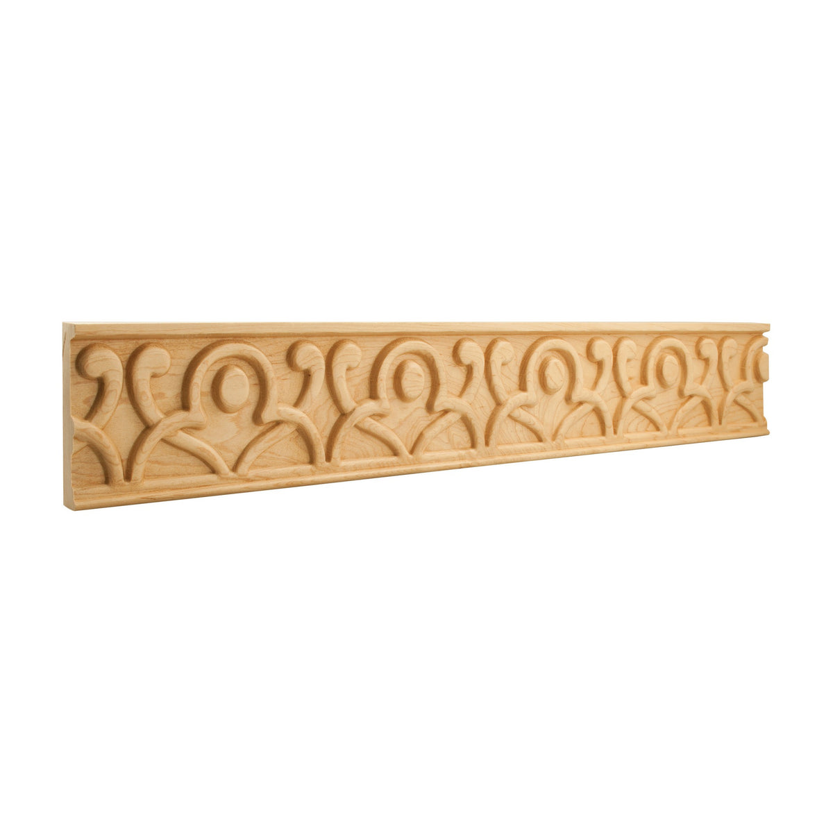 Geometric Hand Carved Moulding, 4" x 7/8" x 8 ft stick
