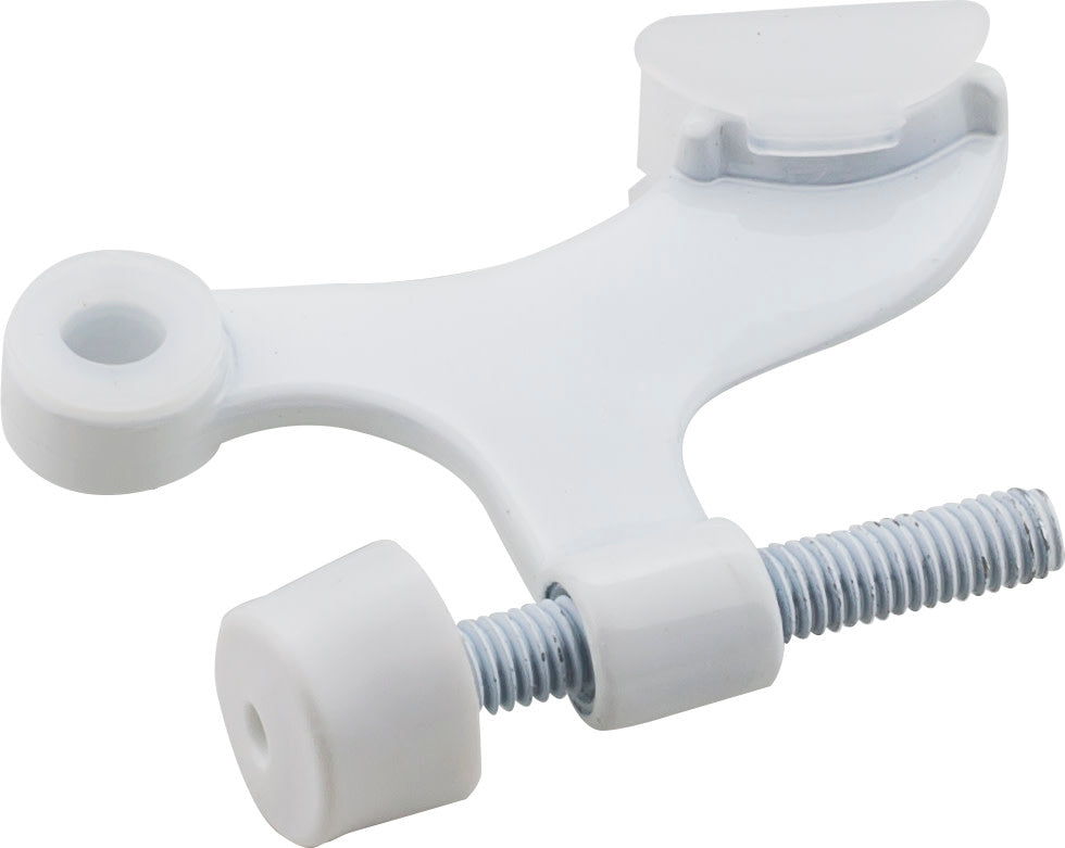Hinge Pin Door Stop with Self-Adjusting Pad, White