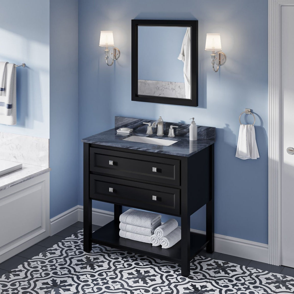 Jeffrey Alexander Adler 36" Single Bowl Freestanding Bathroom Vanity, alternate view