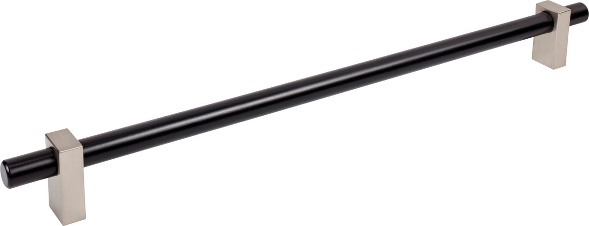 Jeffrey Alexander Larkin 2 Handle in Matte Black w/Satin Nickel, 18" Appliance Handle