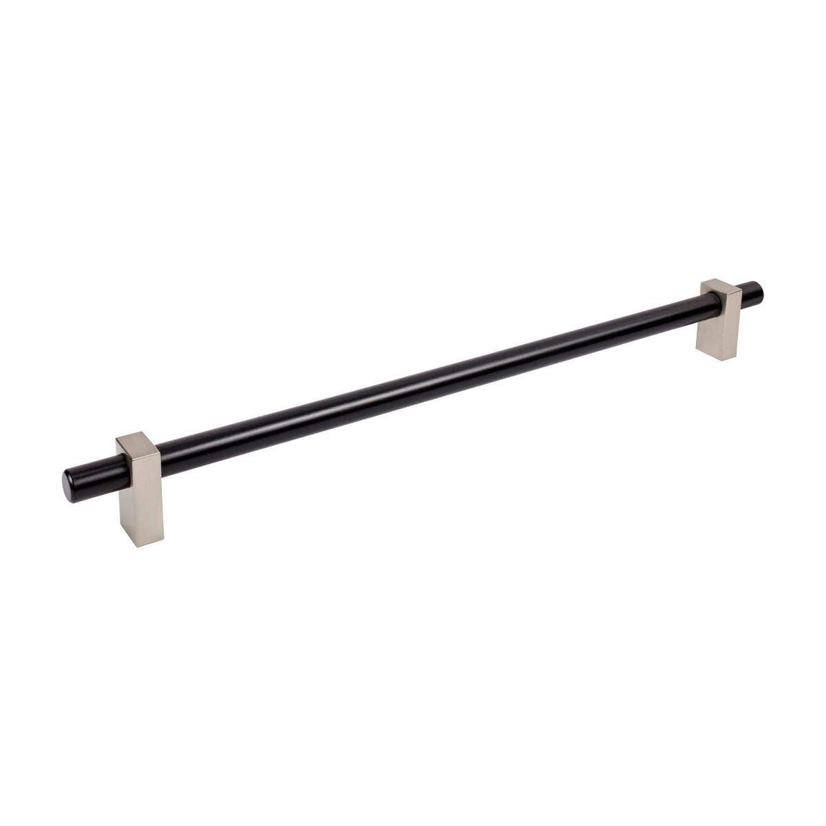 Jeffrey Alexander Larkin 2 Handle in Matte Black w/Satin Nickel, 18" Appliance Handle