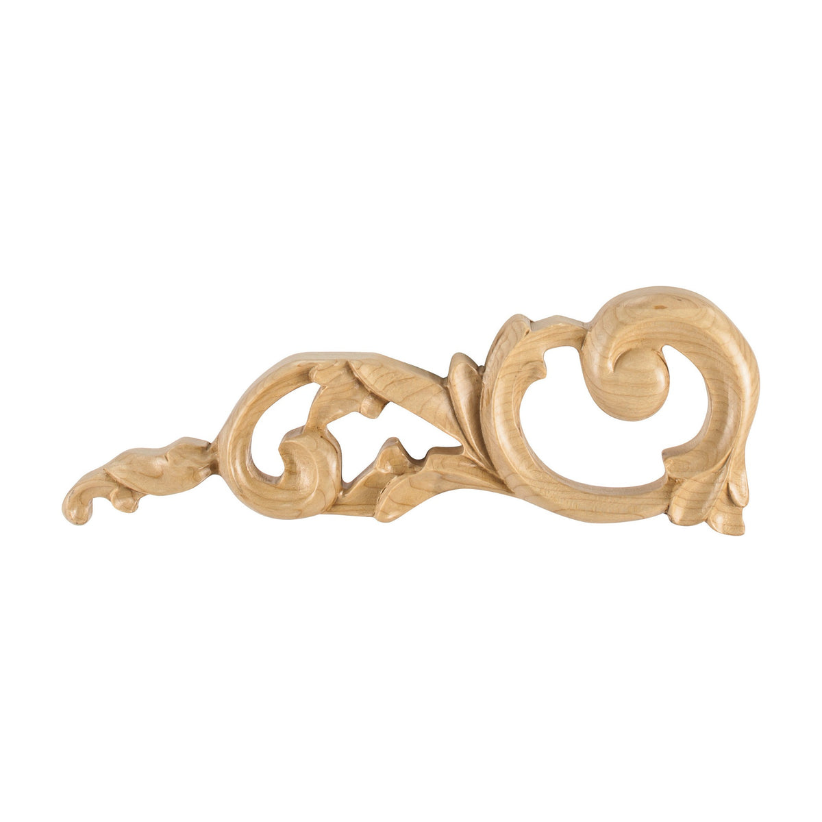 Left Acanthus Wood Onlay, 10-1/4" x 3/4" x 3-1/2"