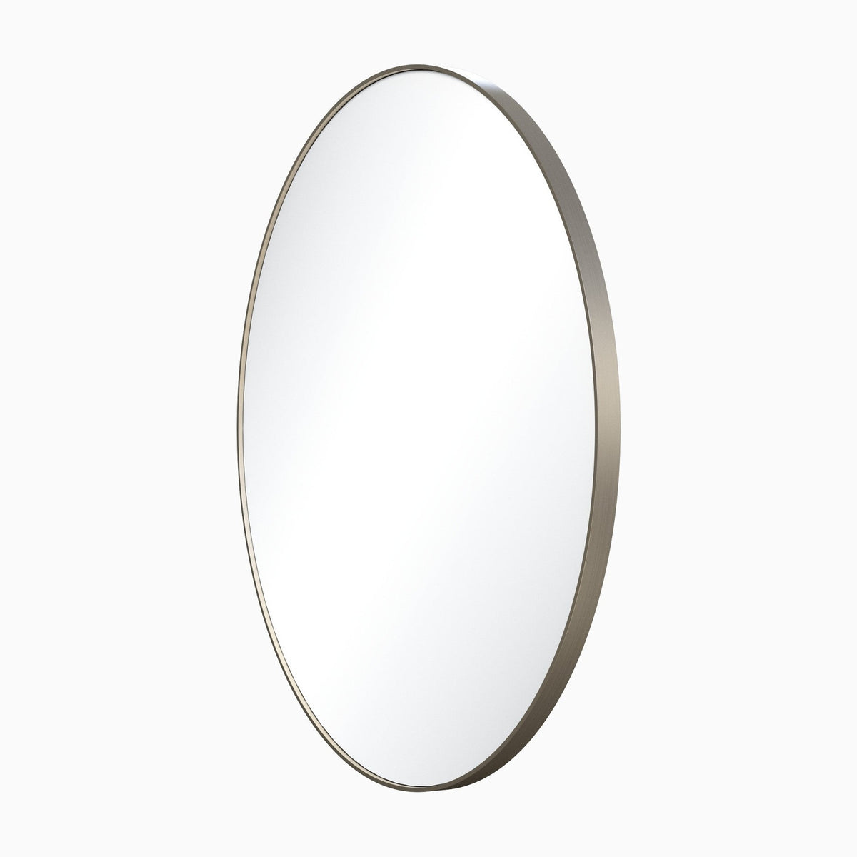 Metal Frame Round Mirror, Satin Nickel, alternate view