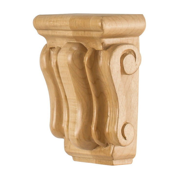 Mini Scrolled Wood Corbel, 3" x 1-3/4" x 4-1/4"