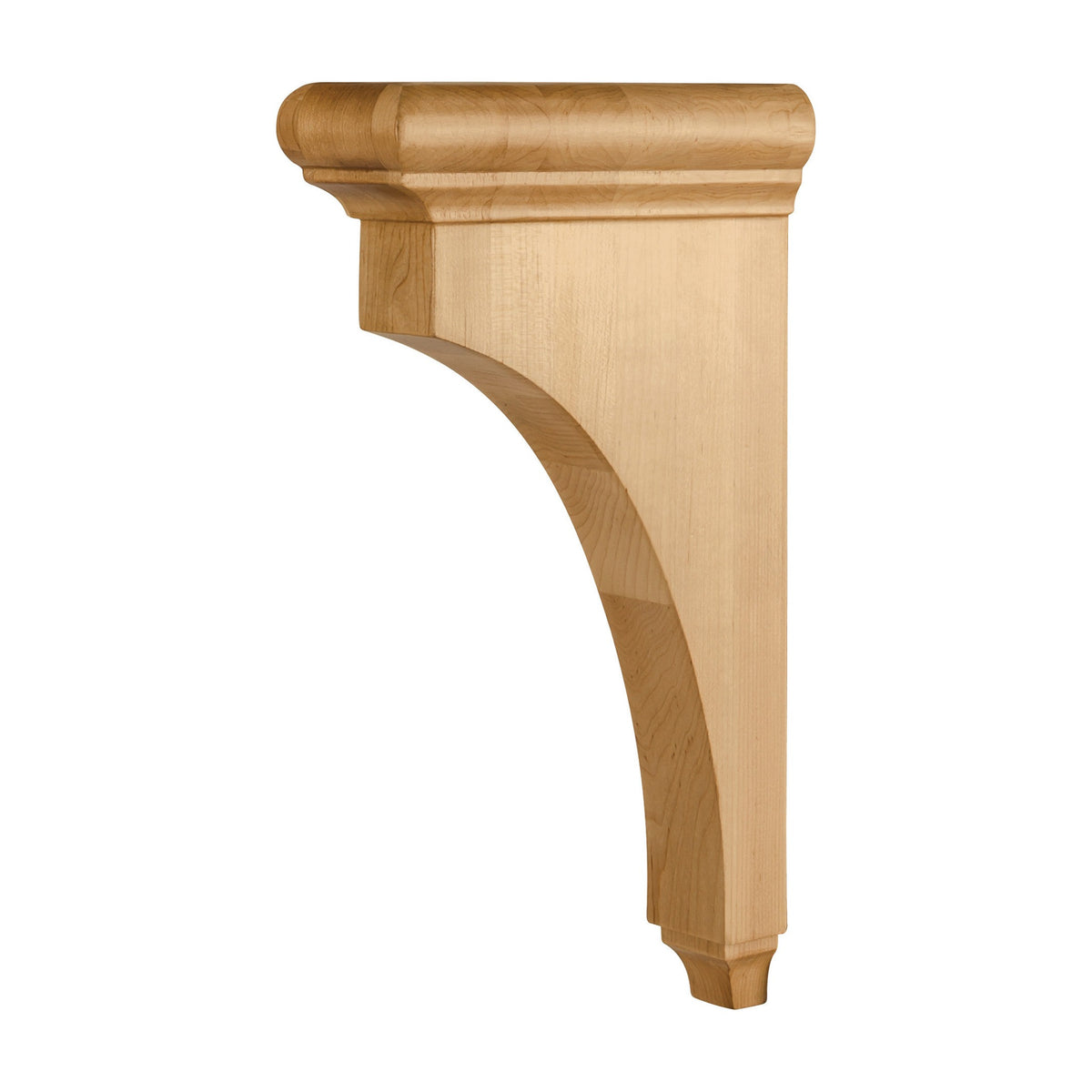 Minimalist Wood Corbel with Bullnose Cap and Reveal, 3" x 8" x 14"