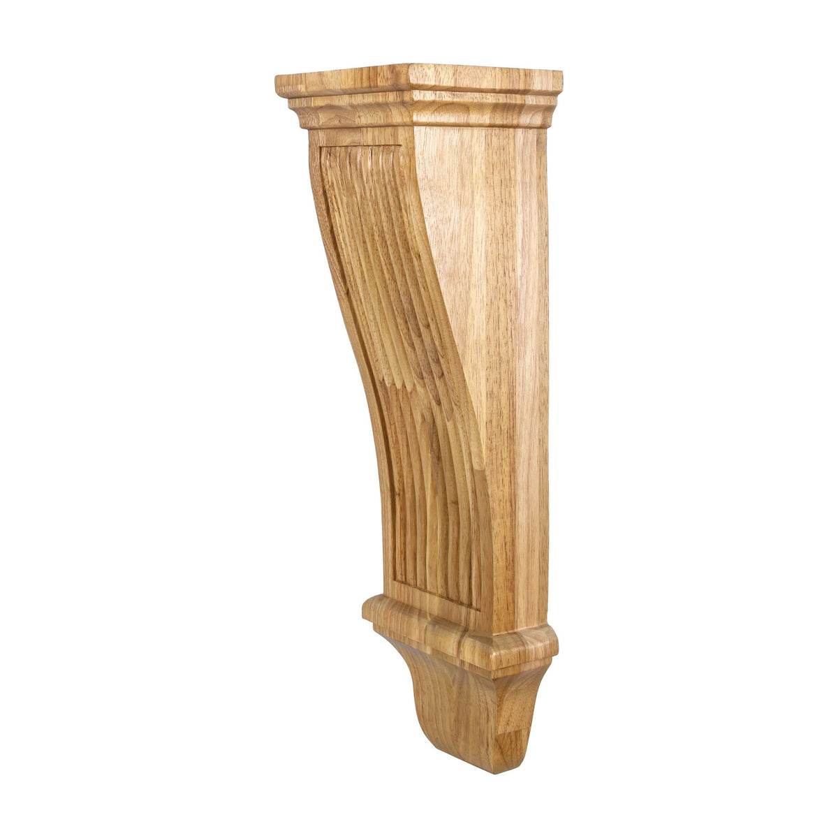 Renaissance Reeded Wood Corbel, 7" x 6" x 22"