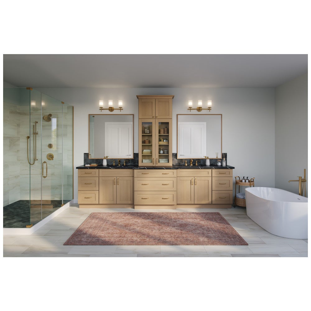15"W x 42"H Wall Cabinet with Single Glass Door, Three Shelves and Matching Interior in Catalina Sandstone, view 5