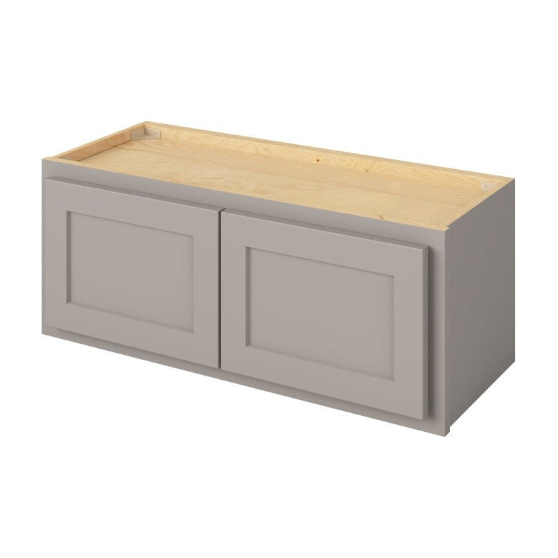 30"W x 12"H Wall Cabinet with Double Doors in Hatteras Pebble Grey