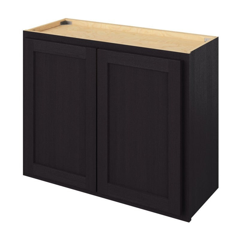 30"W x 24"H Wall Cabinet with Double Doors and One Shelf in Hatteras Espresso
