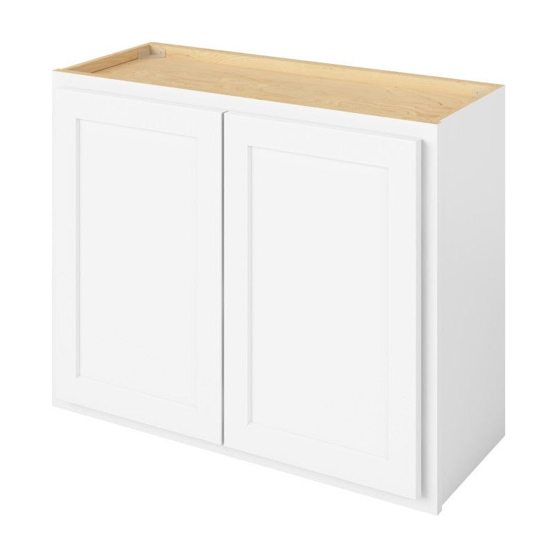 30"W x 24"H Wall Cabinet with Double Doors and One Shelf in Hatteras Polar White