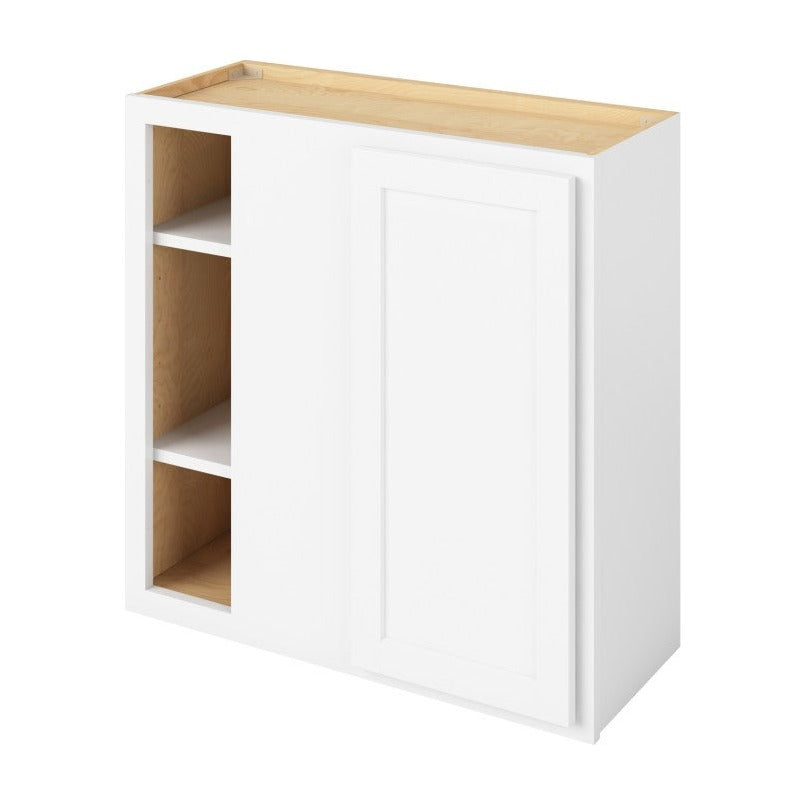 30"W x 30"H Universal Blind Corner Wall Cabinet with Single Door and Two Shelves in Hatteras Polar White