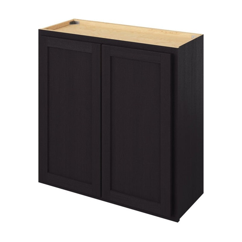 30"W x 30"H Wall Cabinet with Double Doors and Two Shelves in Hatteras Espresso