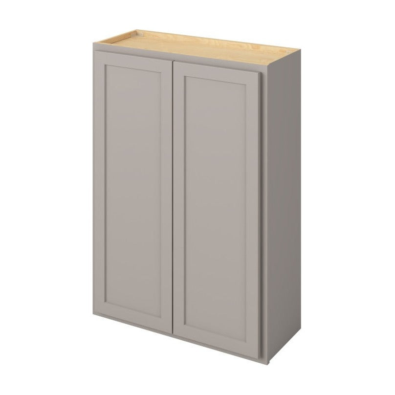 30"W x 42"H Wall Cabinet with Double Doors and Three Shelves in Hatteras Pebble Grey
