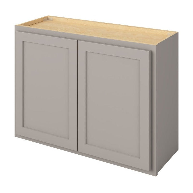 33"W x 24"H Wall Cabinet with Double Doors and One Shelf in Hatteras Pebble Grey