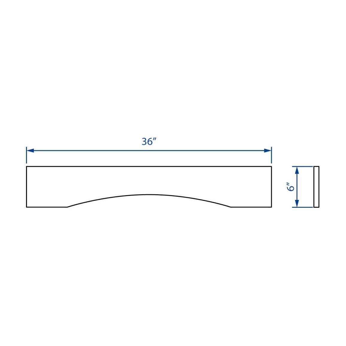 36"W Arched Valance in Slate, view 3