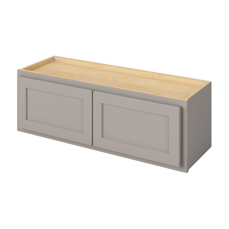 36"W x 12"H Wall Cabinet with Double Doors in Hatteras Pebble Grey