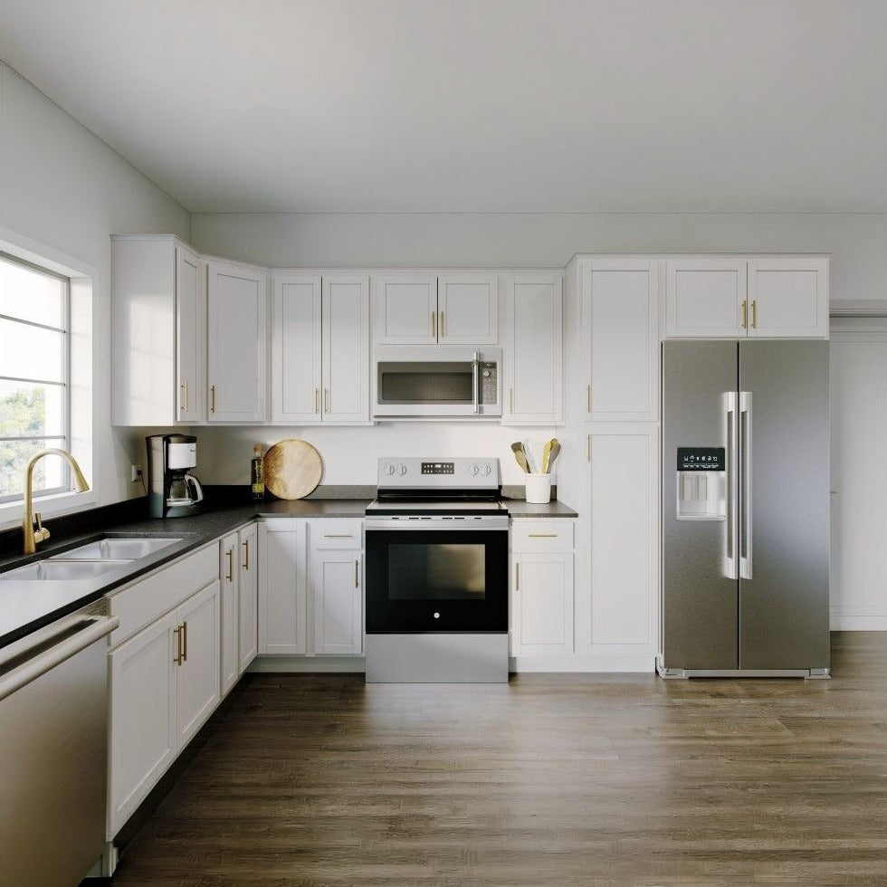 36"W x 18"H x 24"D Deep Wall Fridge Cabinet with Double Doors in Hatteras Polar White, view 5