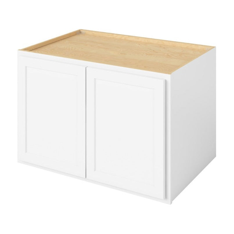 36"W x 24"H x 24"D Deep Wall Fridge Cabinet with Double Doors and One Shelf in Hatteras Polar White