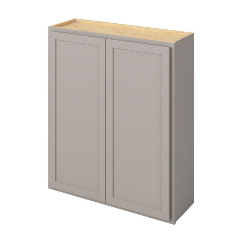36"W x 42"H Wall Cabinet with Double Doors and Three Shelves in Hatteras Pebble Grey