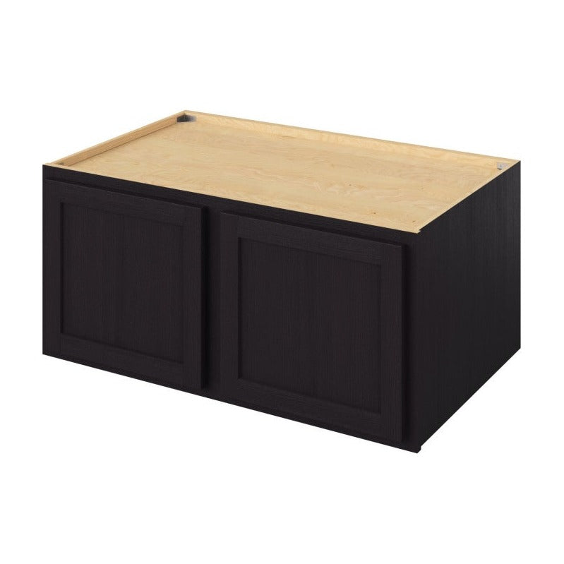 39"W x 18"H x 24"D Deep Wall Fridge Cabinet with Double Doors in Hatteras Espresso