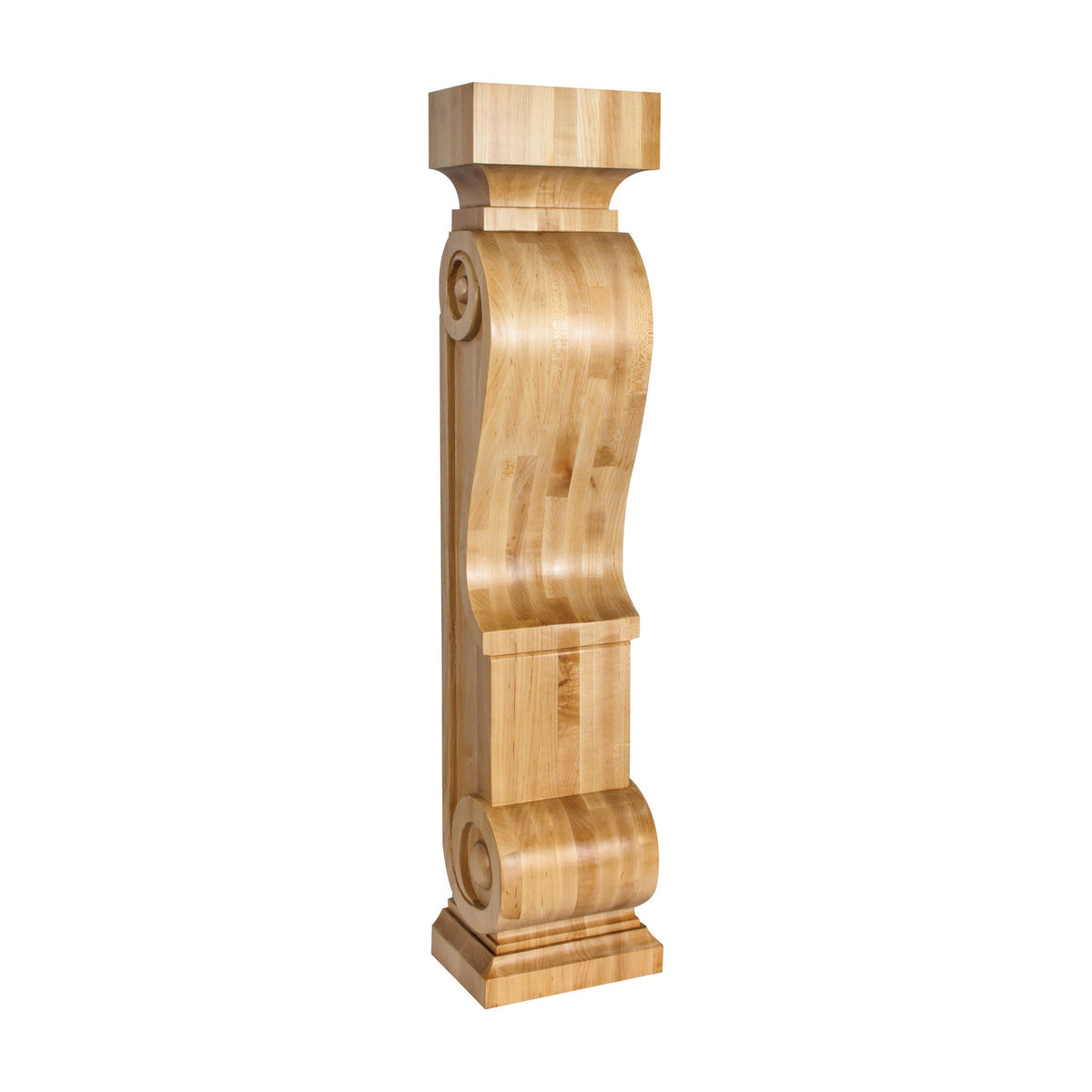 Scandinavian Romanesque Transitional Fireplace Wood Corbel, 8" x 6" x 36"