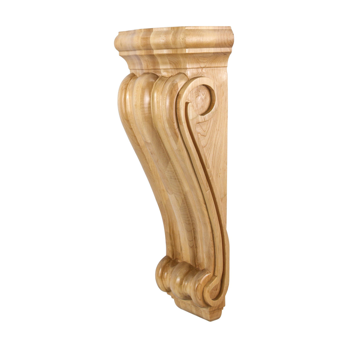 Smooth Profile Scrolled Wood Corbel, 8-1/2" x 5-1/2" x 22"