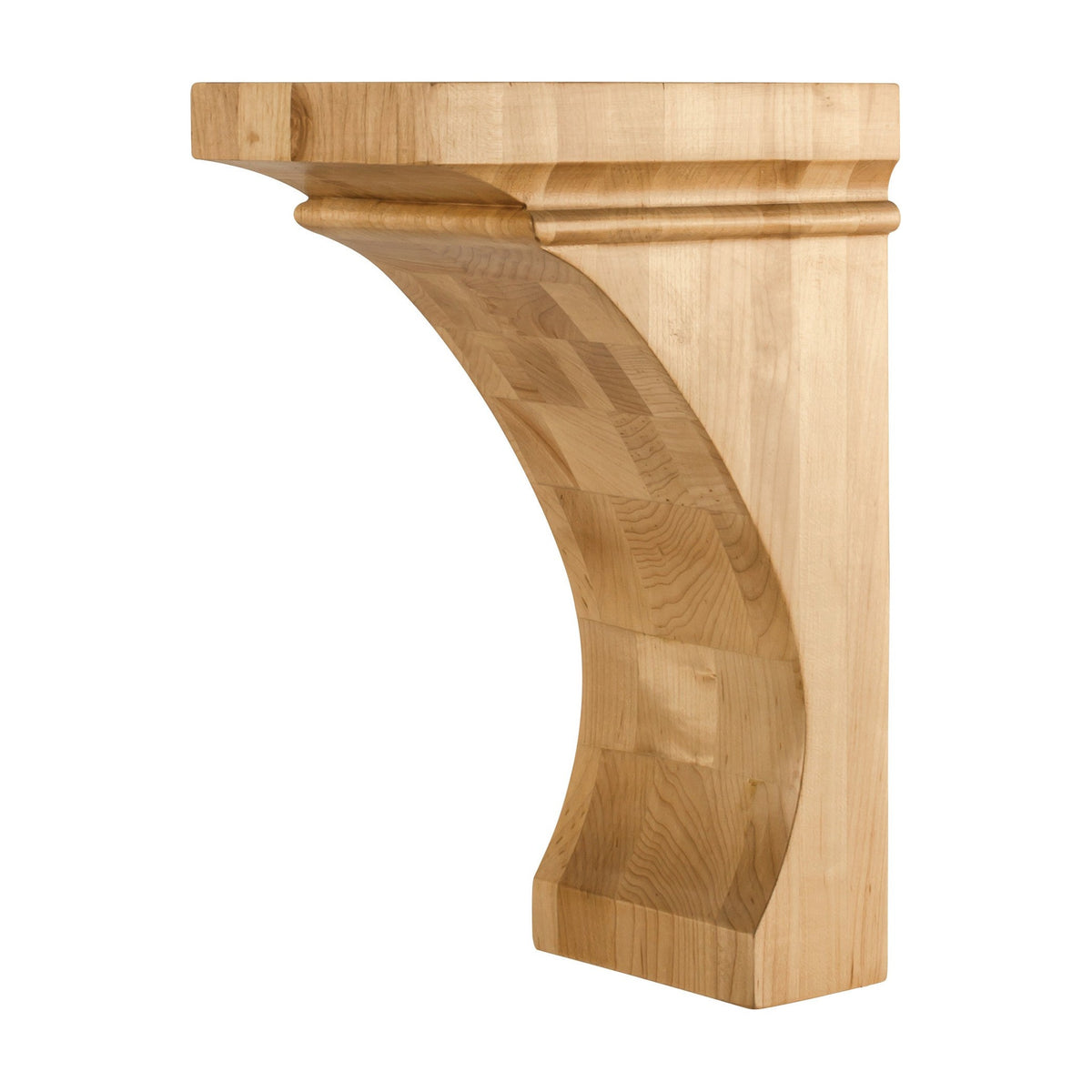 Wood Corbel with Cove Design, 5" x 8" x 12", Stepped Cap