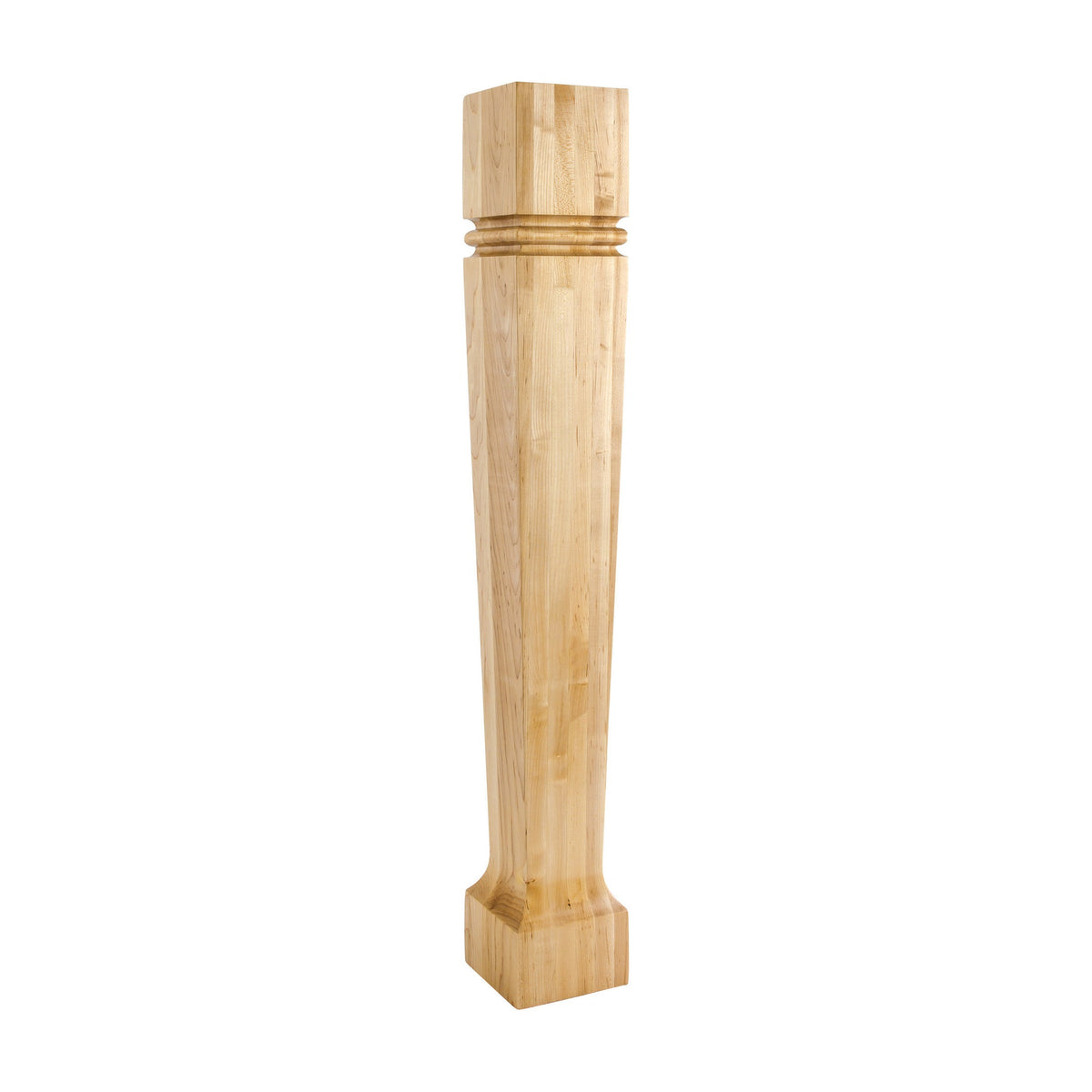 Wood Post with Bullnose Groove and Taper to Foot, 5" x 5" x 35-1/2"