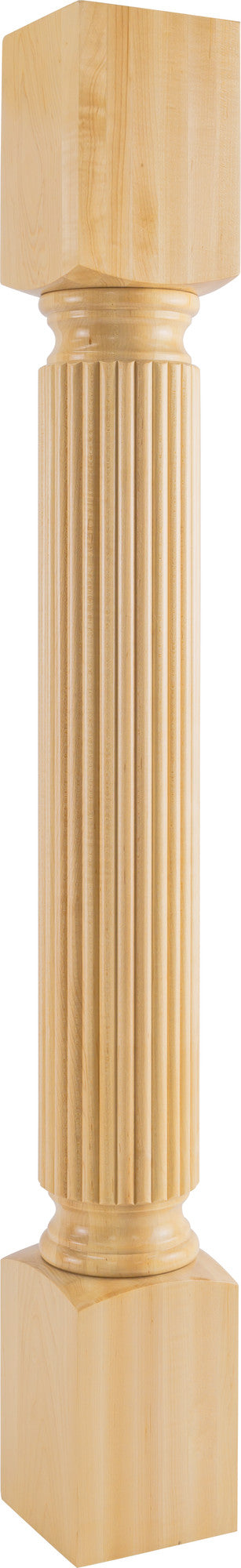 Wood Post with Reed Pattern, 5" x 5" x 42"