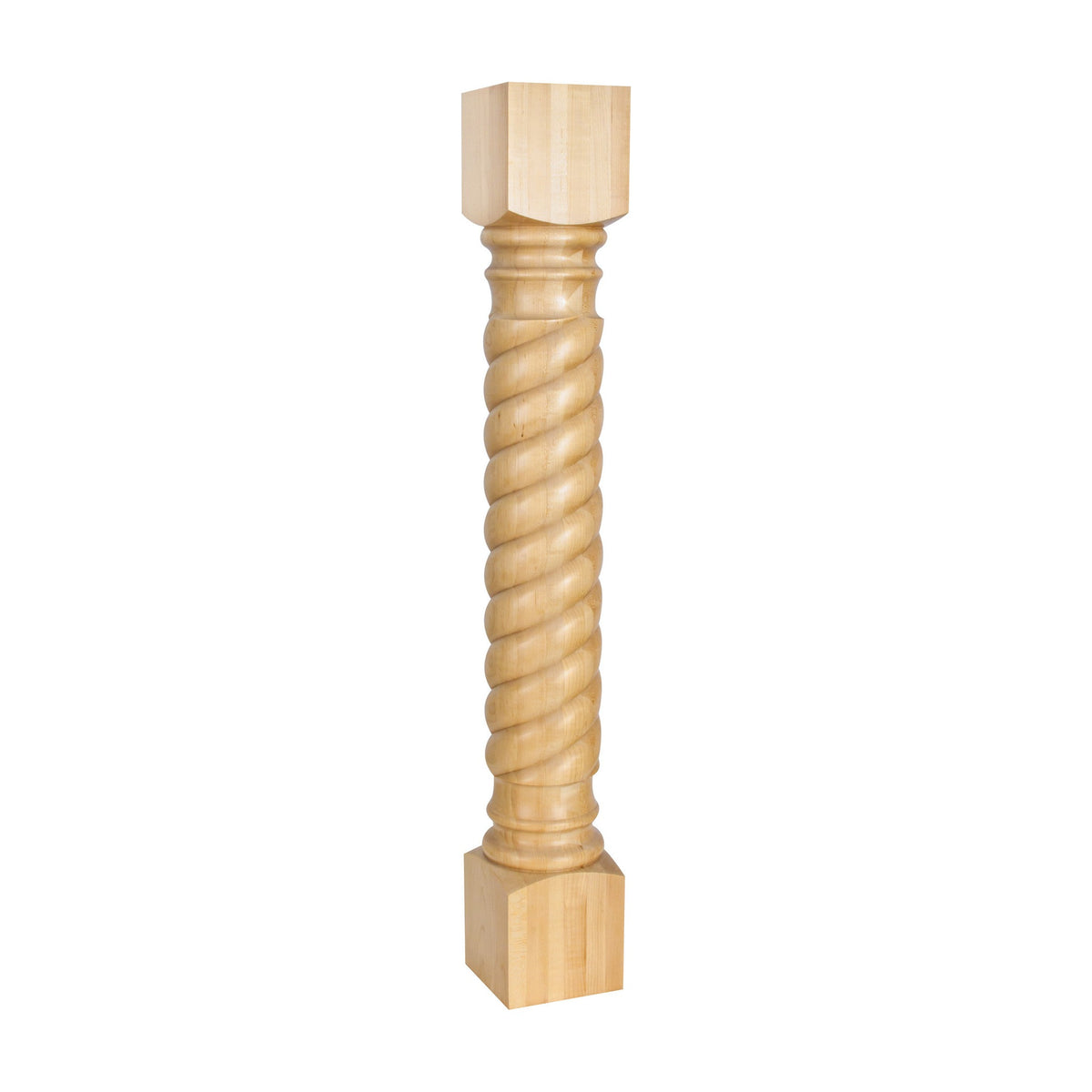 Wood Post with Rope Pattern, 5" x 5" x 35-1/2"