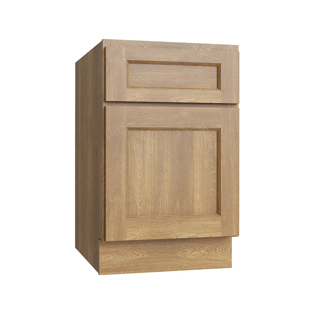 RTA 18"W Kitchen Desk Two Drawer Base Cabinet in Brooklyn Fawn
