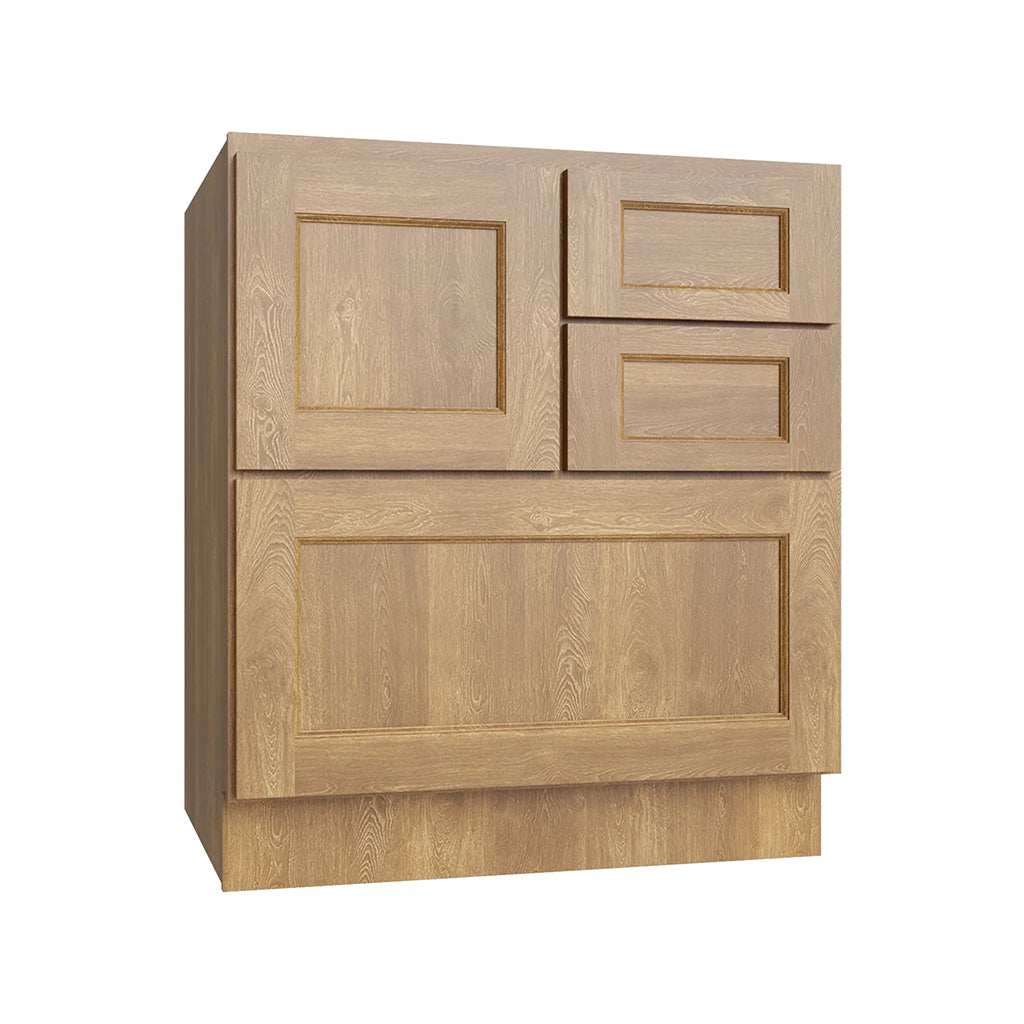 RTA 30"W Kitchen Cooking Center Base Cabinet with Four Drawer in Brooklyn Fawn